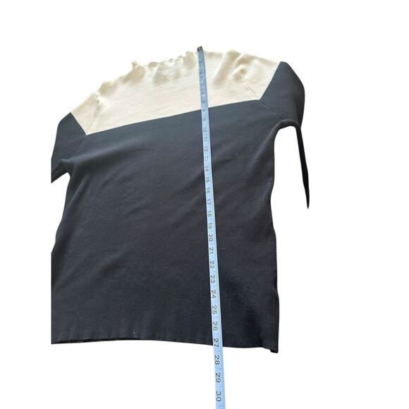 Eloquii Sweater Plus Black White Mock Neck Cable Knit Long Sleeve Size 22/24 - Picture 12 of 12